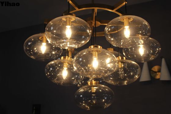 Modern Crystal LED Chandelier Villa Crystal Dekoratif Hang Lamp Chandelier untuk Living Dining