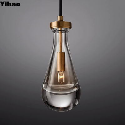 34*34*18cm Lampu Kamar Modern Kuningan Kuno dengan Empat Sudut Glass Rods Translucen