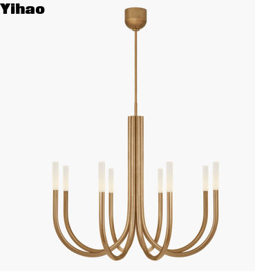 Rousseau Medium Chandelier 110-240V Tegangan Custom Chandelier dengan Kuningan Kaca Atau Kristal