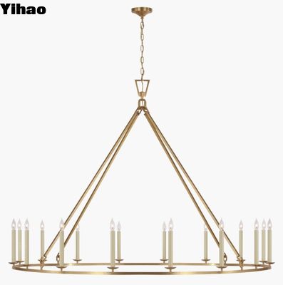 CHC 5276 Darlana Grande Single Ring Chandelier Nikel yang dipoles / Besi Usia / Besi Emas / Kuningan Antik-Bumished