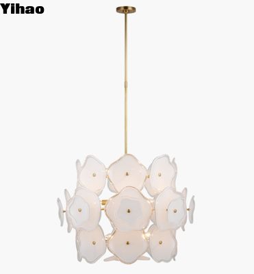 KS 5067 Leighton Large Barrel Chandelier Soft Brass Polished Nickel With Blush/Cream Tinted Kelas