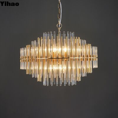 Luxury Brass Crystal Chandelier dengan Desain Disesuaikan 3500K Warm White LED dan 50000 Jam Umur