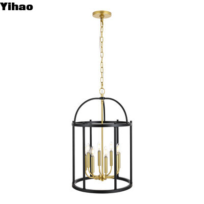 Yihao Modern LED Chandelier Gold Iron Dome Pendant Light dengan Desain Disesuaikan dan 30000 Jam Umur untuk Ruang Tamu