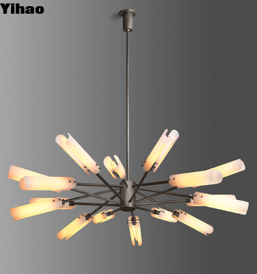 Modern Tinggi Adjustable Kuningan Badan Tergantung Lampu Pendant dengan 50000 Jam Umur untuk ruang tamu