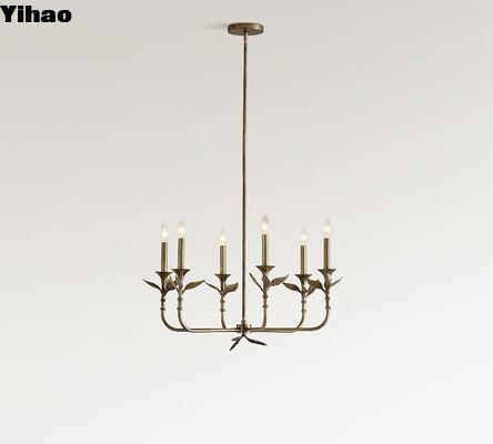 Customisable Antique Brass Finish LED Pendant Chandelier dengan tinggi yang dapat disesuaikan untuk ruang tamu dan kamar tidur