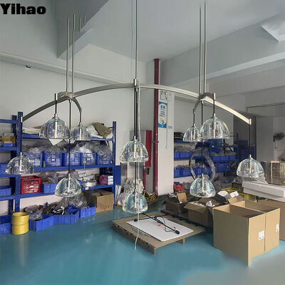 Yihao Factory Direct Brass Body Crystal Shade Chandelier dengan 3500K Warm White LED untuk Hotel Mewah dan Pencahayaan Rumah