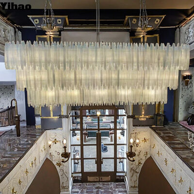 Brass Body Crystal Shade Chandelier dengan 3500K Warm White LED Suspended Pendant Light untuk ruang tamu