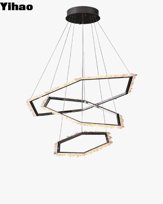 Crystal Shade Chandelier dengan 3500K Warm White Light untuk Interior Modern