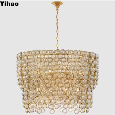 Desain Custom Brass + K9 Crystal Pendant Light dengan 50000 Jam Umur untuk Luxury Chandelier