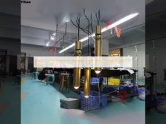 Lampu Gantung Industri Rangka Kuningan dengan Kap Lampu Kristal Dudukan E12